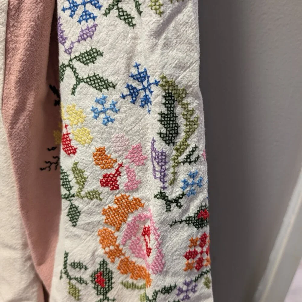 Zara KAFTAN WITH FLORAL EMBROIDERY Size S-M - Picture 7 of 7